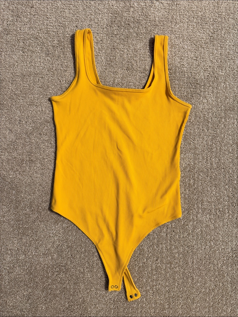Abercrombie & Fitch Mustard Yellow Ribbed Tank Bodysuit